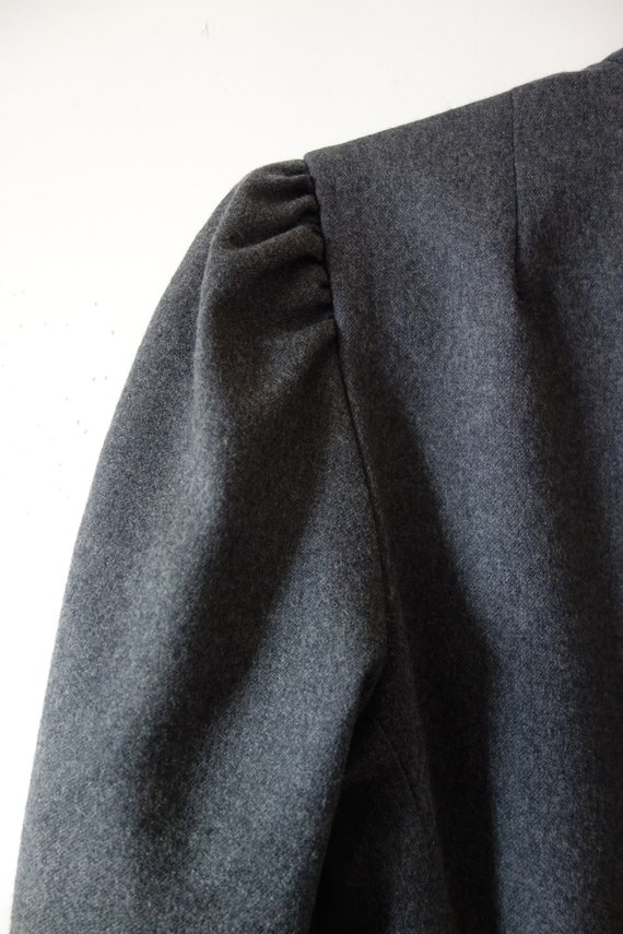 1980s Adele Simpson Day Dress - vintage grey wool… - image 9