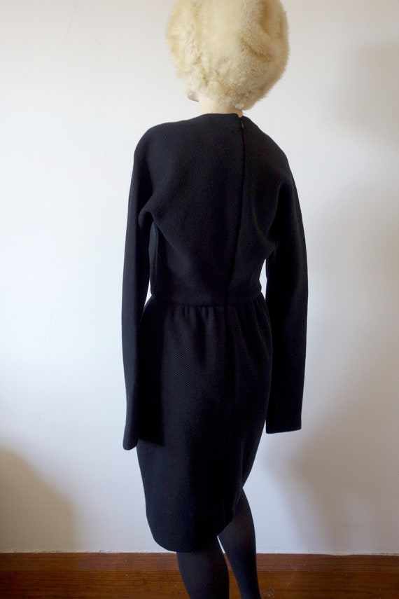 Carolyne Roehm Cocktail Dress - vintage 1980s bla… - image 3