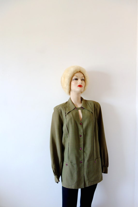 Vintage 1940s Rayon Jacket | Saréze of Miami gingh