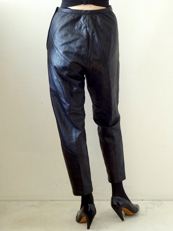 1960s Bonnie Cashin Black Leather Cigarette Pants… - image 3