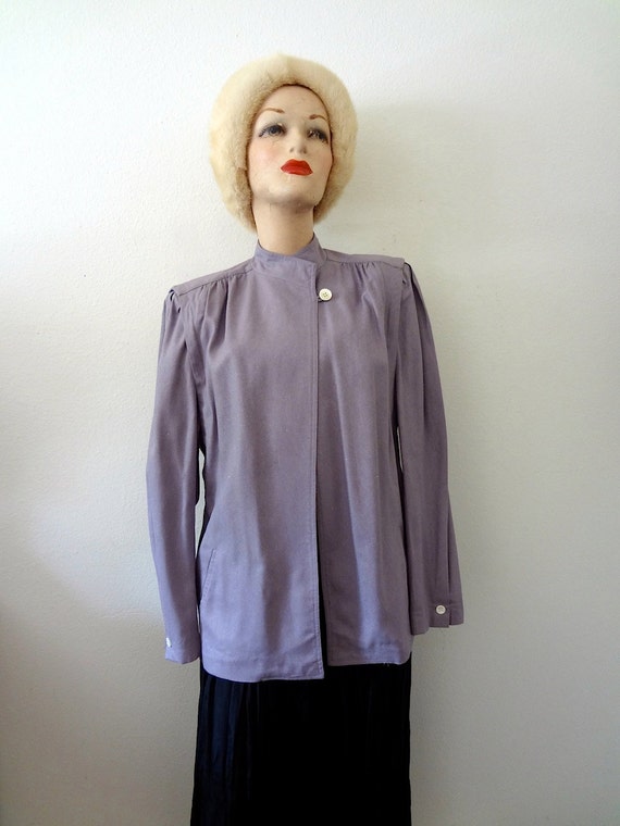1980s Silk Jacket / avant garde lilac blazer / ret
