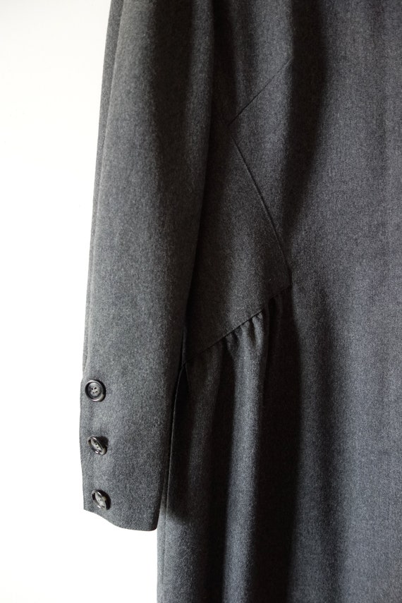 1980s Adele Simpson Day Dress - vintage grey wool… - image 8