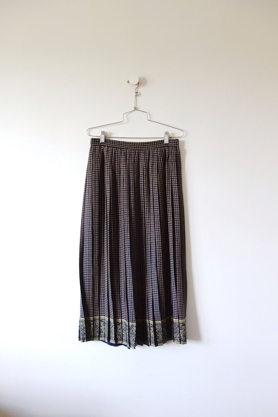 vintage pleated wool a-line midi skirt from Saks Fifth Avenue 1980s Bill Blass Skirt