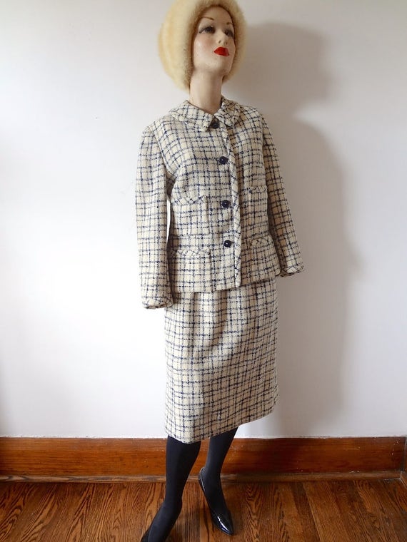 1960s Wool Suit vintage Davidow Jackie O style ja… - image 2