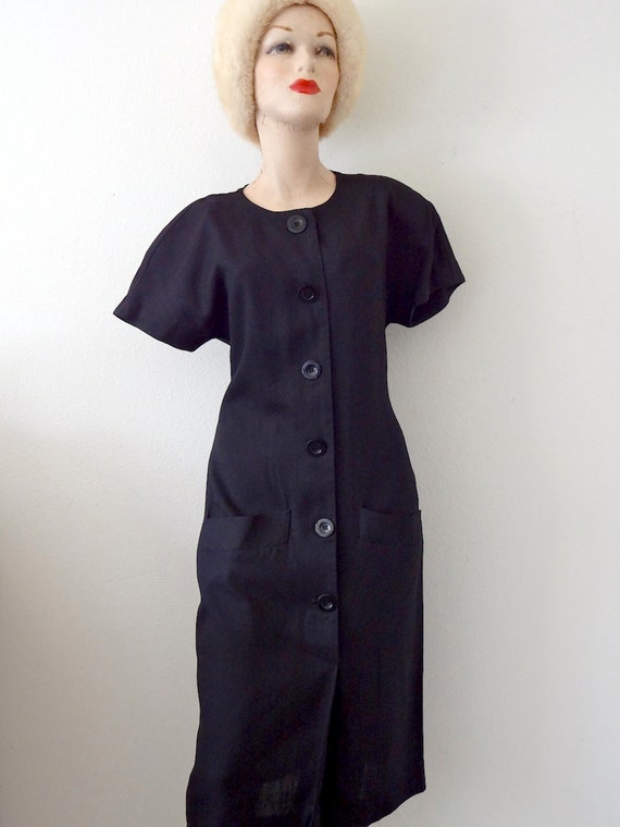 1980s Black Day Dress | Nipon Boutique designer vi