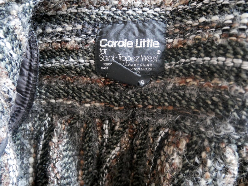 1980s Carole Little Sweater Jacket fuzzy wool blend new wave designer cardigan image 8