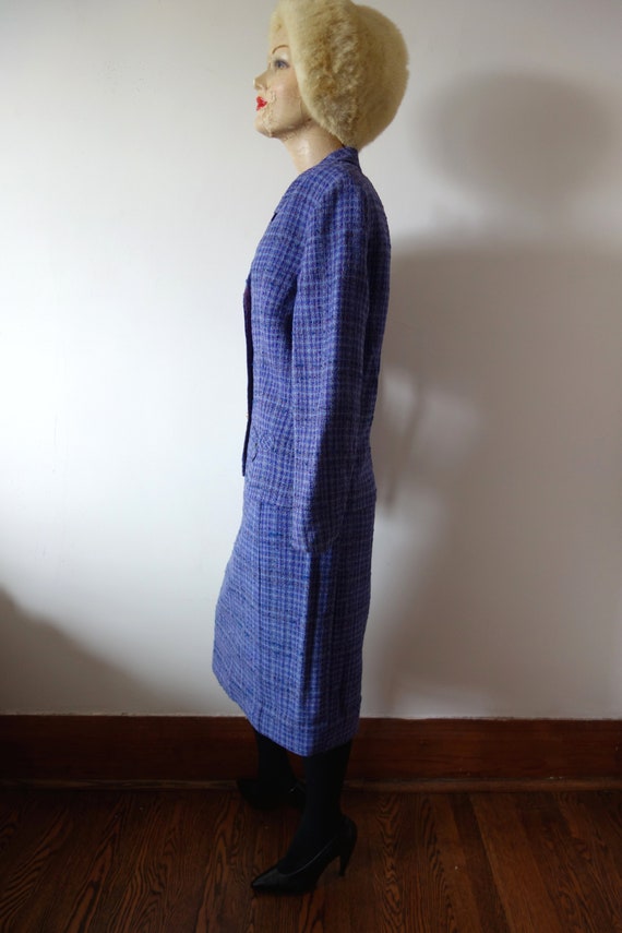 1960s Davidow Tweed Suit - vintage purple plaid w… - image 4