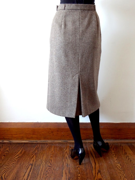 1970s Sheridan Barnett Skirt - vintage wool tweed… - image 4