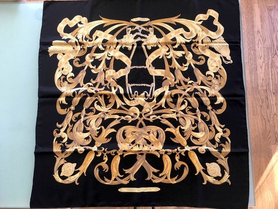 HERMES Silk Scarf Le Mors A La Conetable and Original Box
