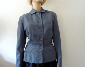 1940s-50s Suit Coat / vintage wool jacket / form fitting blazer