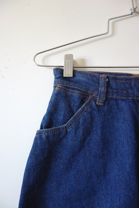 1980s Denim A-line Skirt - vintage blue jean skirt - image 6