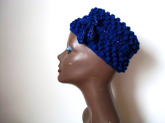 Vintage 1960s Knit Pill Box Hat - image 4