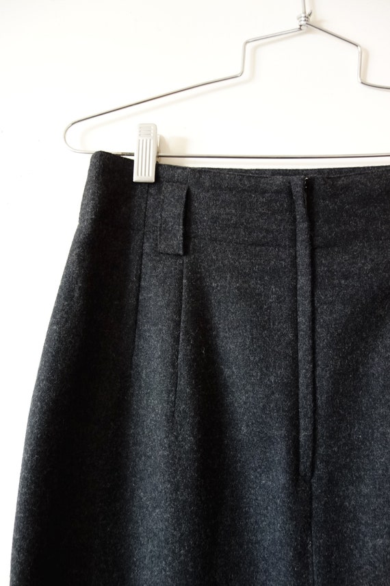 1980s Mondi Grey Wool Skirt - designer vintage mi… - image 7