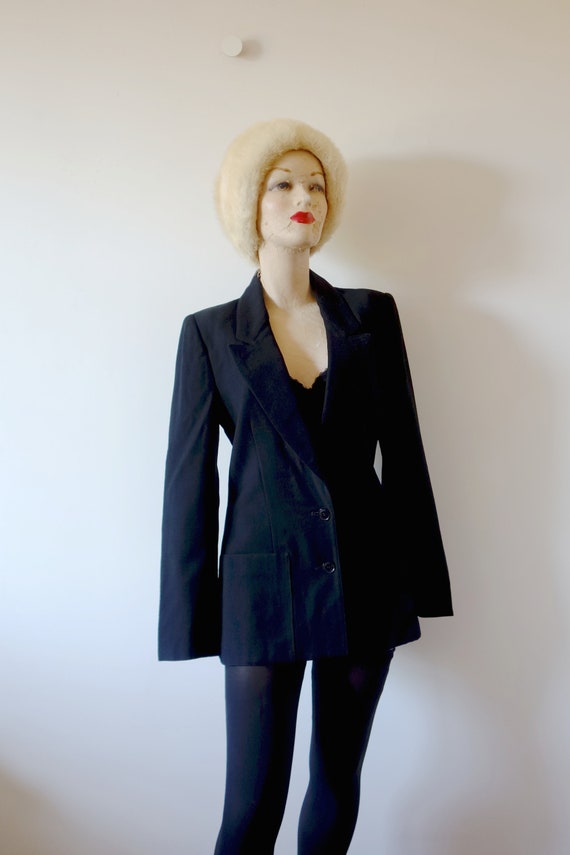 1970s Anne Klein Black Blazer - designer vintage … - image 1