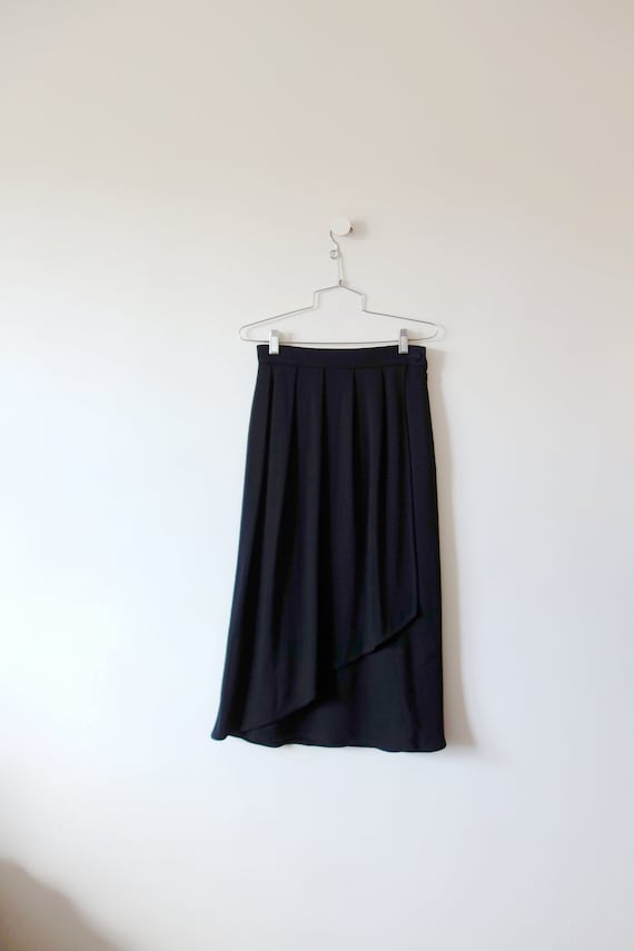 1970s Jaeger Black Wool Skirt - vintage pleated f… - image 2