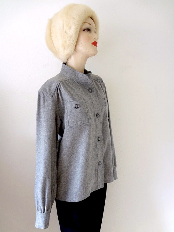 1970s Bill Haire Wool Shirt | designer vintage gre