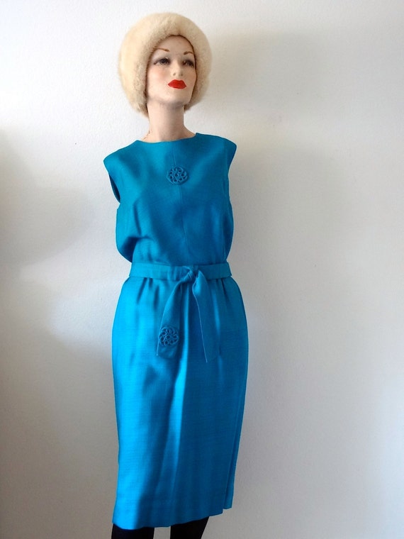 1960s Shannon Rodgers Cocktail Dress / sapphire bl