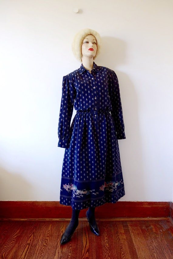 1980s Corduroy Shirtwaist Dress - vintage J.G. Ho… - image 1