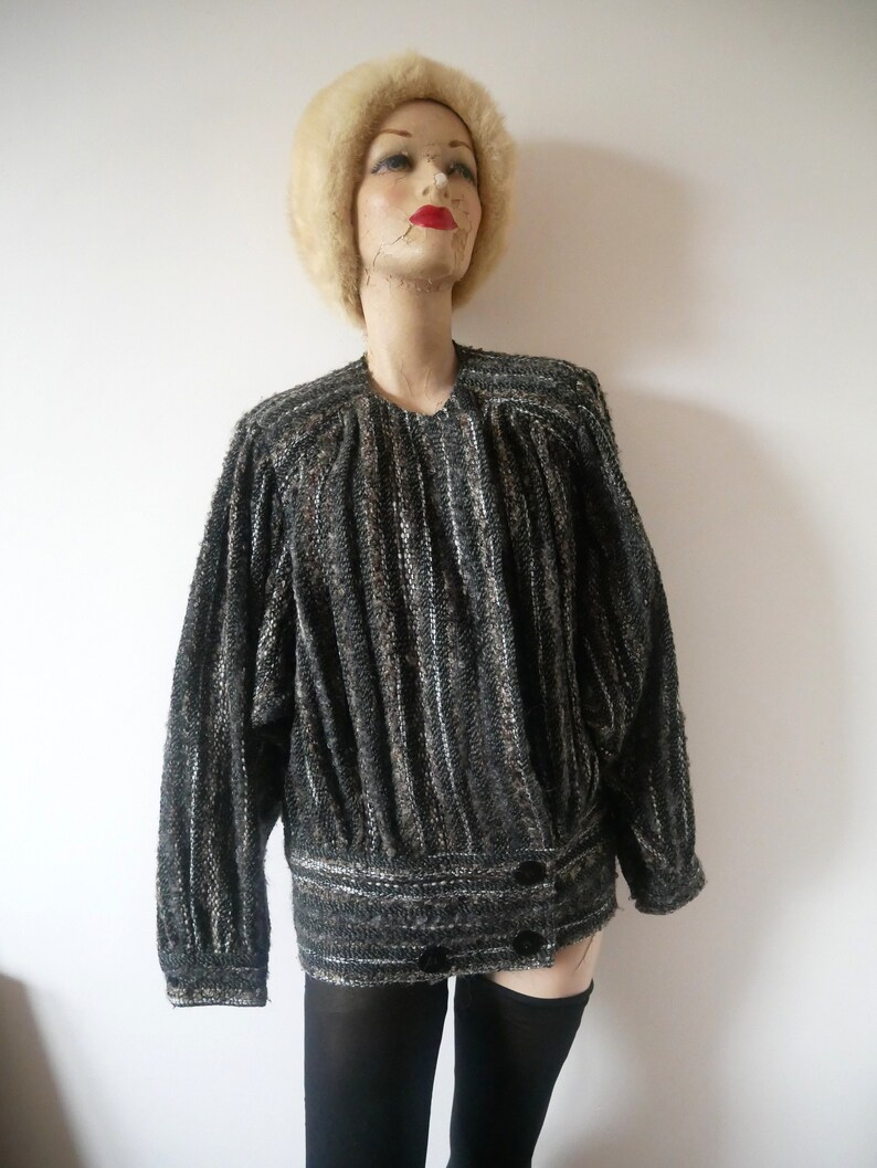 1980s Carole Little Sweater Jacket Fuzzy Wool Blend New Wave - Etsy