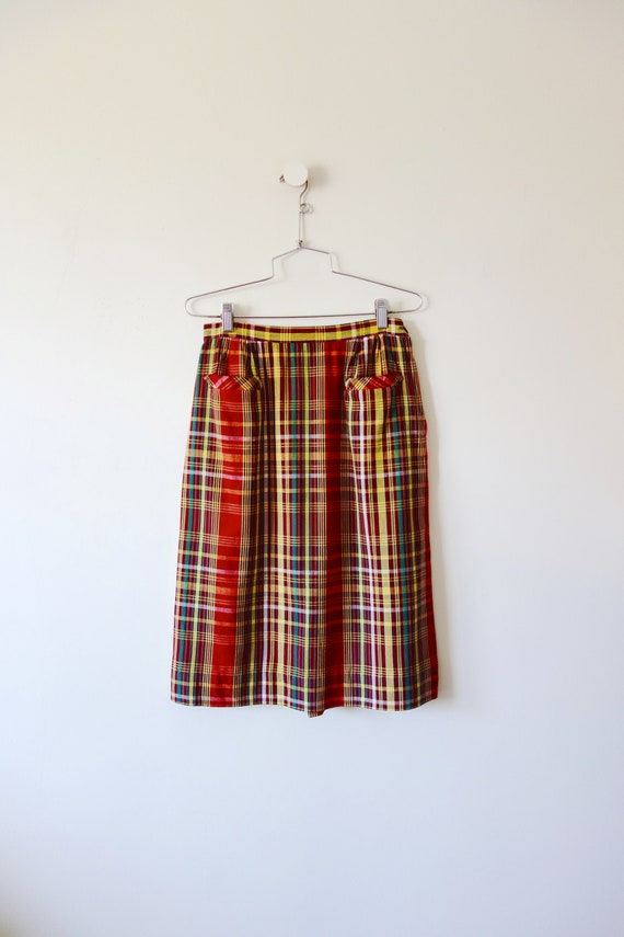 1950s Plaid Cotton Skirt | vintage spring summer … - image 6