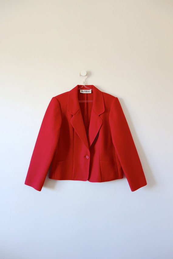 1980s Chester Weinberg Red Wool Blazer