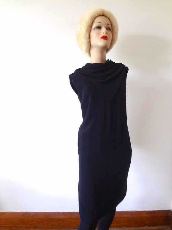 1960s Party Dress - black cocktail dress - mod ra… - image 2