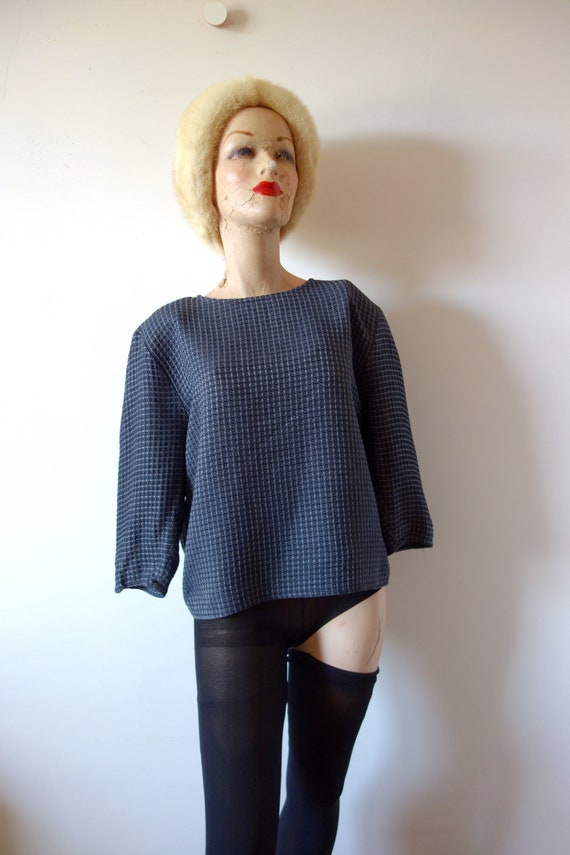 1980s Oversized Top - vintage silk blend blouse