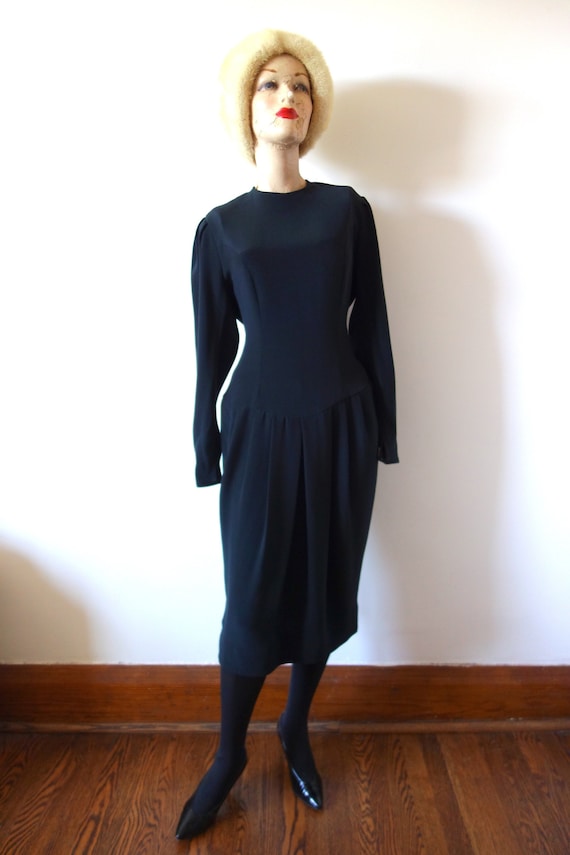 1980s Nipon Boutique Cocktail Dress - designer vin