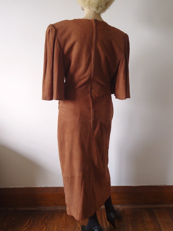 2000s Brown Suede Leather Dress