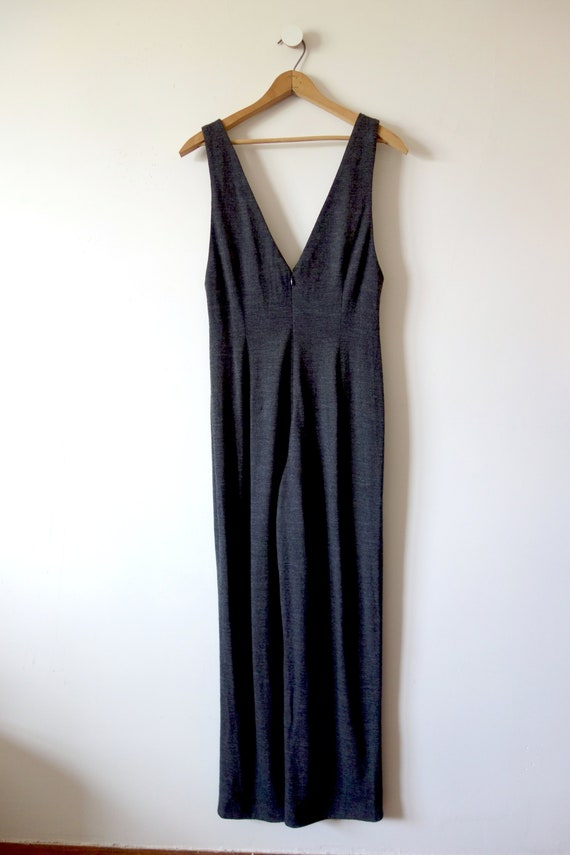 Vintage 1990s Grey Jumpsuit - vintage wool jersey… - image 5