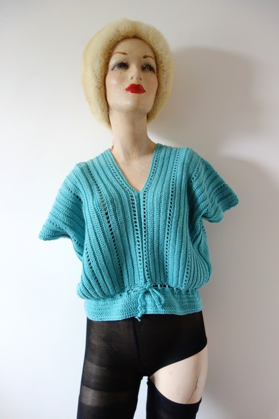 Vintage hand knit crochet Gem