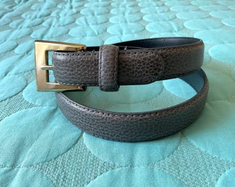 Cinturón de piel gris de Liz Claiborne: cinturón elegante de oficina para mujer, talla L