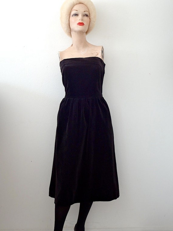 Vintage Velvet Party Dress espresso brown straples