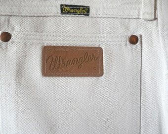 1970er Jahre weiße Denim Wrangler Jeans | Tiger King Style Hose