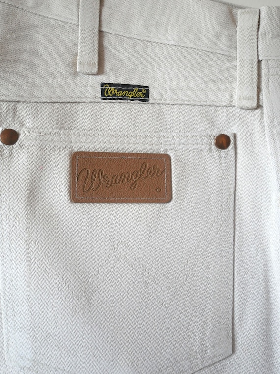 1970s White Denim Wrangler Jeans | Tiger King Sty… - image 1