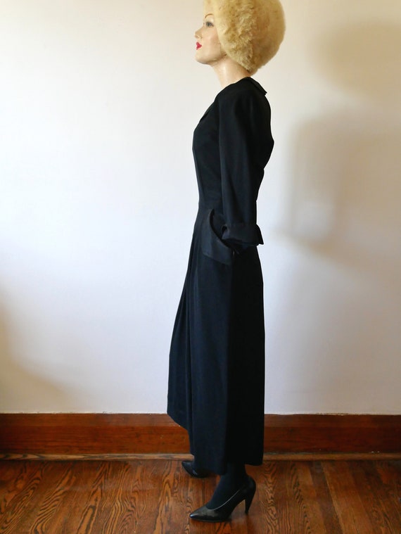 1940s Black Rayon Dress | vintage cocktail party … - image 4