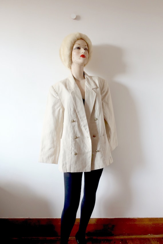 1980s Carol Horn Linen Jacket - vintage double bre