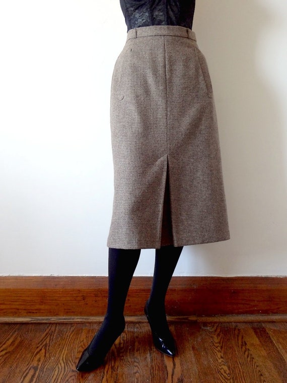 1970s Sheridan Barnett Skirt - vintage wool tweed 