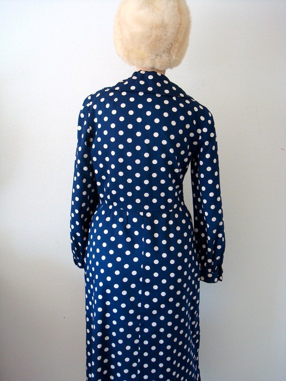 1970s Mollie Parnis Dress / Mod Polka Dot A-line … - image 4