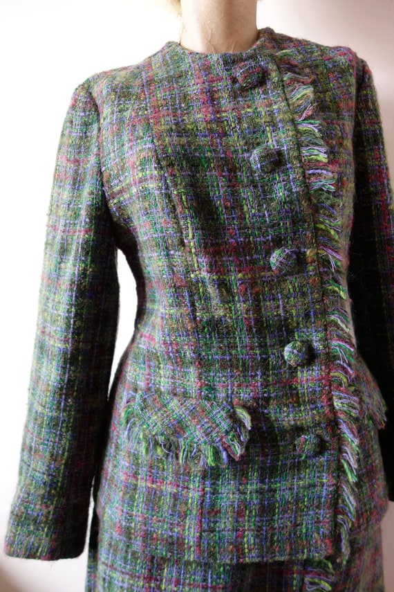 1960s Towncliffe Plaid Wool Suit - image 3