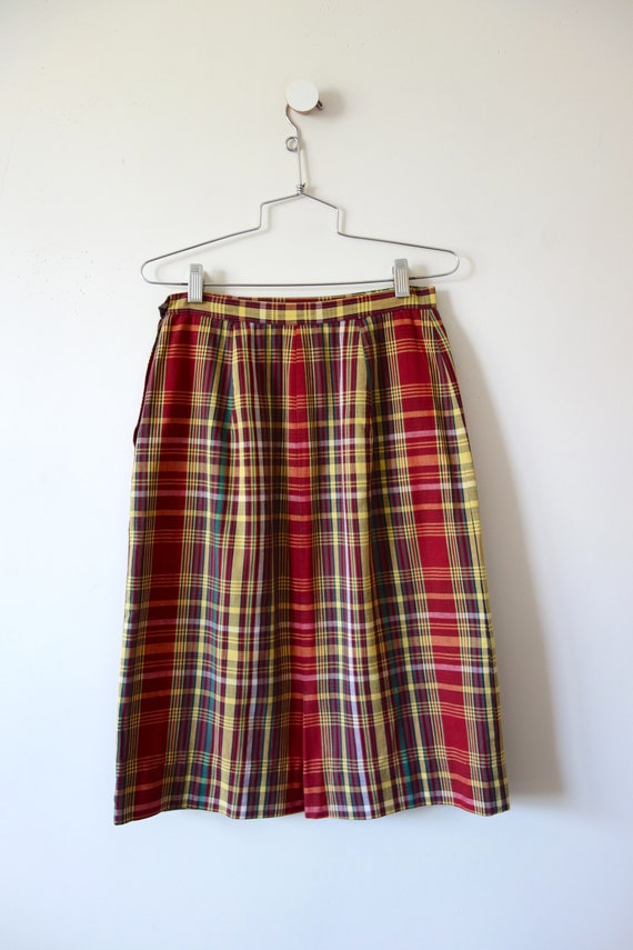 1950s Plaid Cotton Skirt | vintage spring summer … - image 8