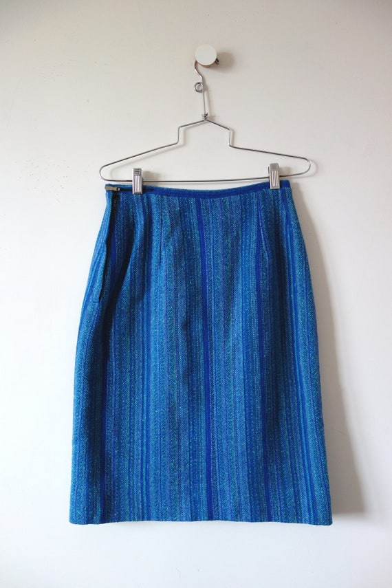 1960s Striped Wool Tweed Skirt - image 7