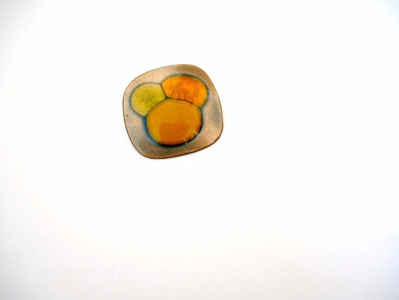 Vintage 1960s Kay Denning Pin - modernist copper … - image 1