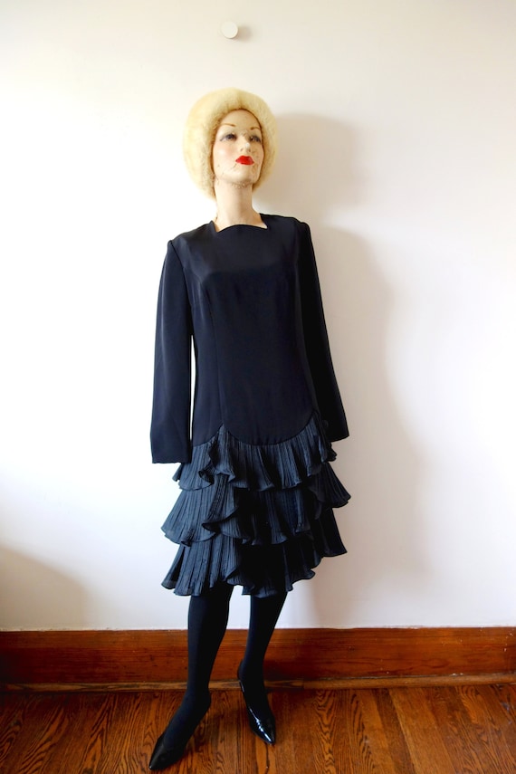 Carolina Herrera Black Silk Dress - designer vinta