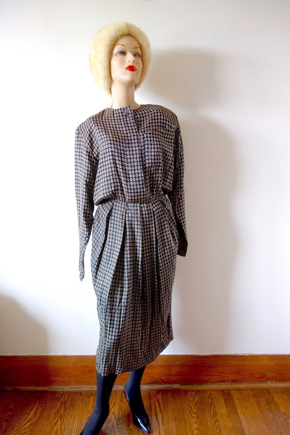 Vintage 1980s Silk Dress - Silks by St. Gillian