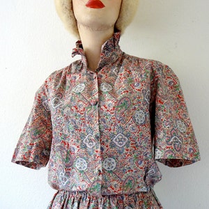 1970s Cotton Shirtwaist vintage paisley print day dress boho prairie image 3