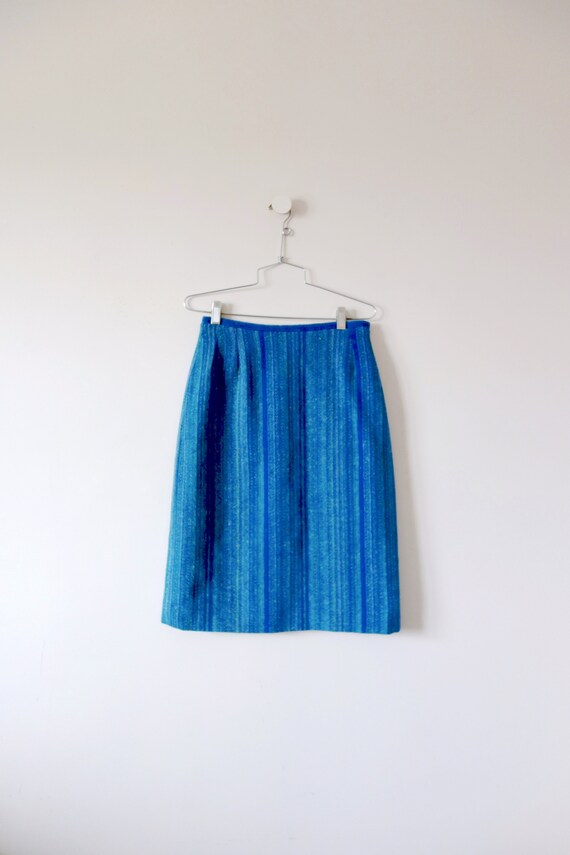 1960s Striped Wool Tweed Skirt - image 3