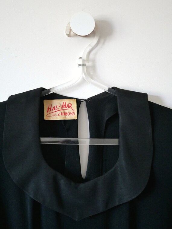 1940s Black Rayon Dress | vintage cocktail party … - image 6