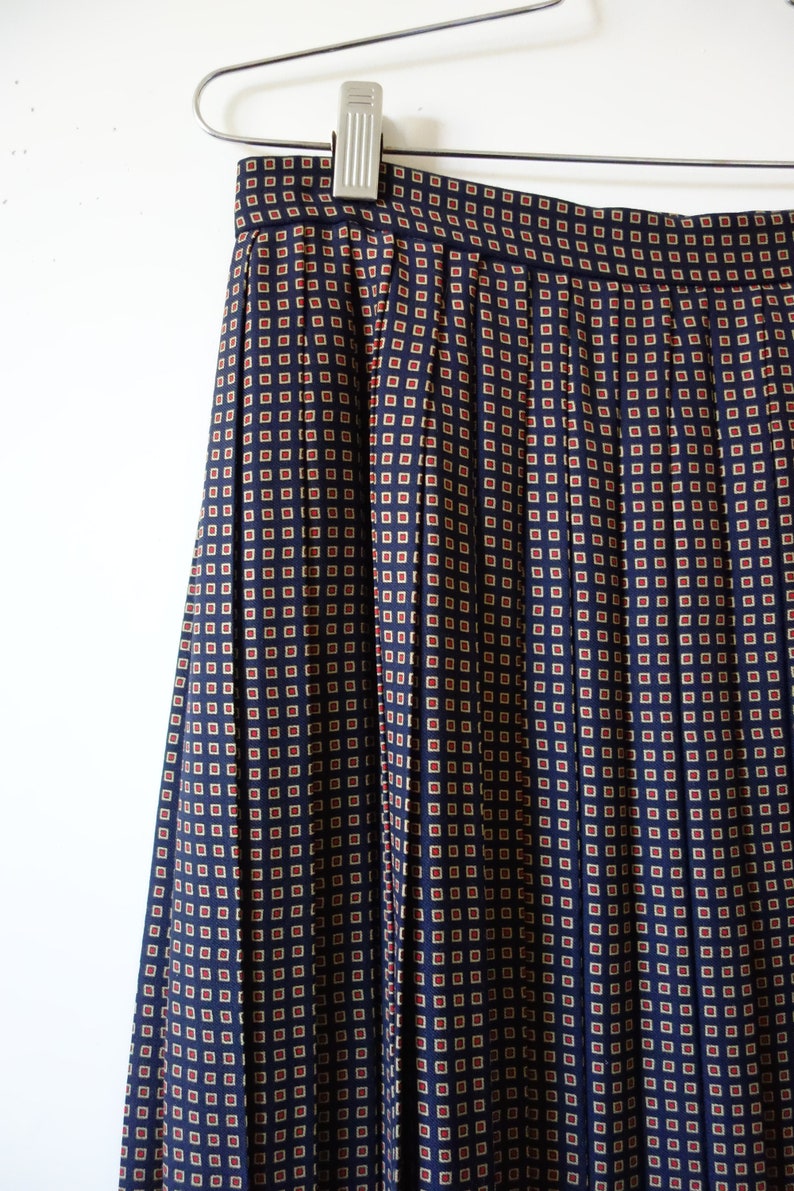 vintage pleated wool a-line midi skirt from Saks Fifth Avenue 1980s Bill Blass Skirt