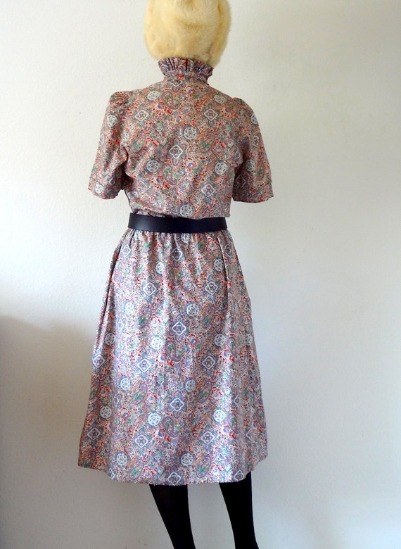 1970s Cotton Shirtwaist - vintage paisley print d… - image 5